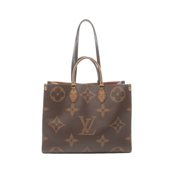 Louis Vuitton Onthego GM Shoulder Bag Leather Monogram Giant Reverse Brown - Picture 1 of 7